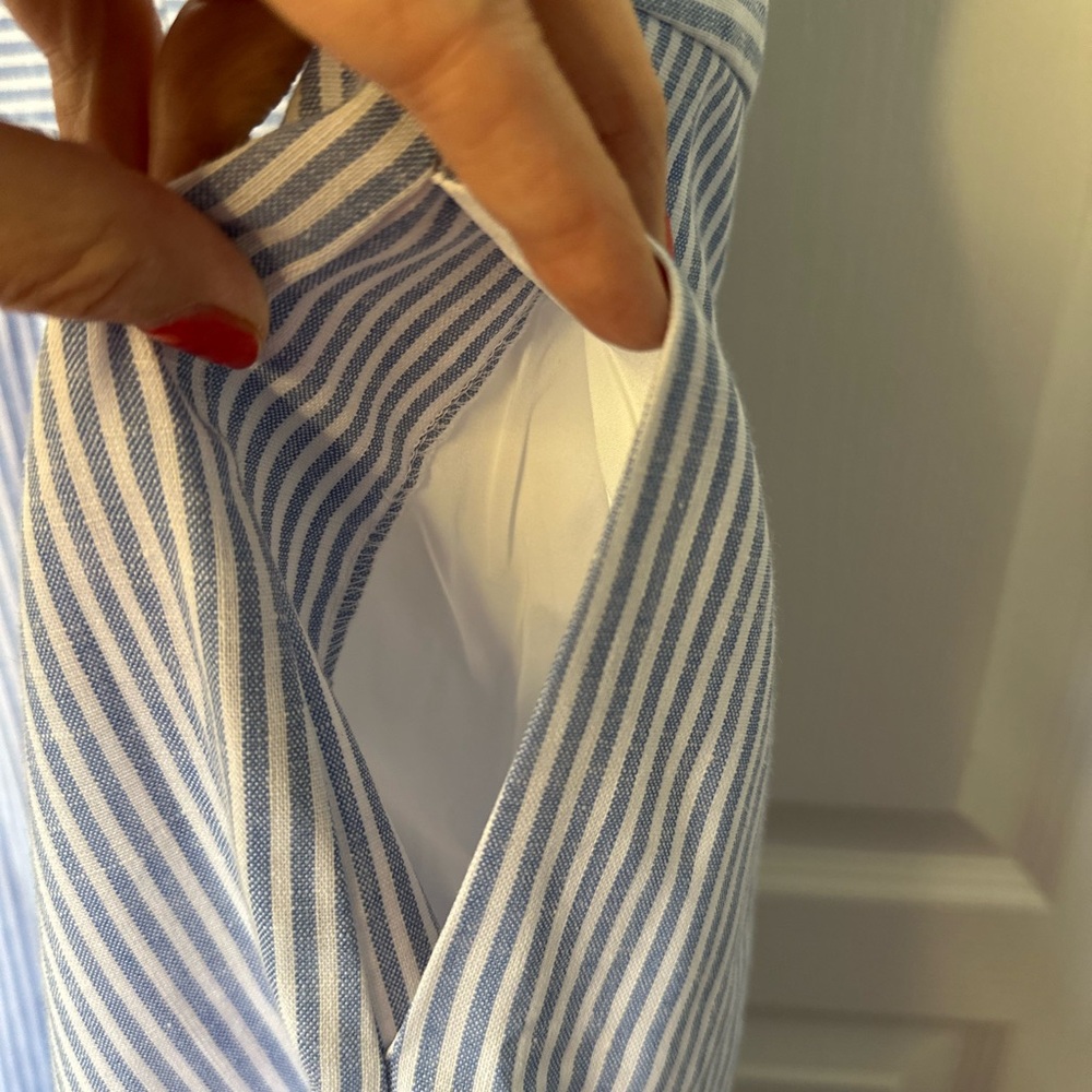 Talbots Blue and White Striped Midi Dress - Picture 5 of 10
